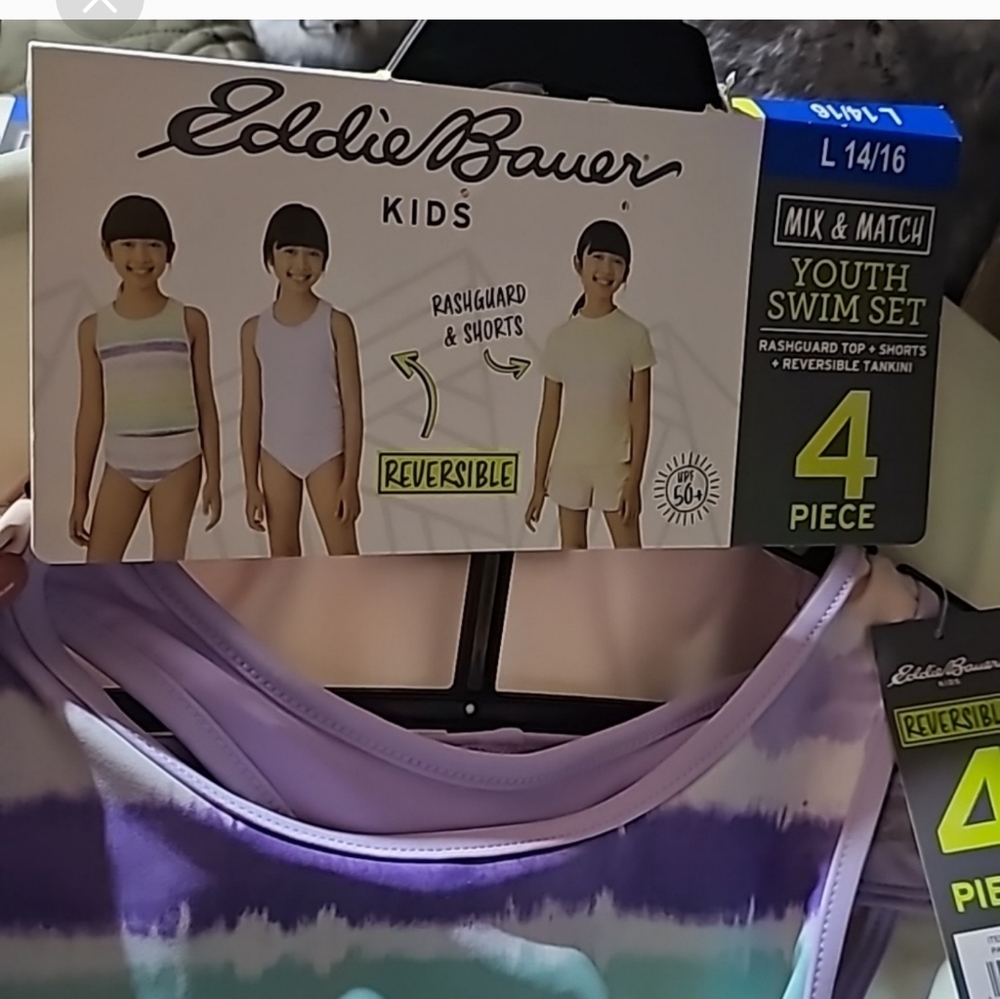 NWT Eddie Bauer 4 piece reversible swim suit/ tankini nwt - Picture 3 of 5